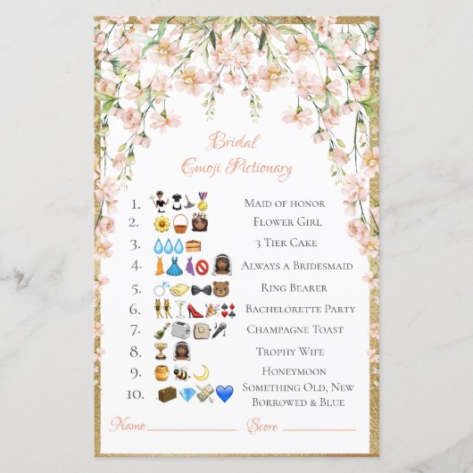 Bridal Emoji Pictionary Answers African American A (Voorkant)