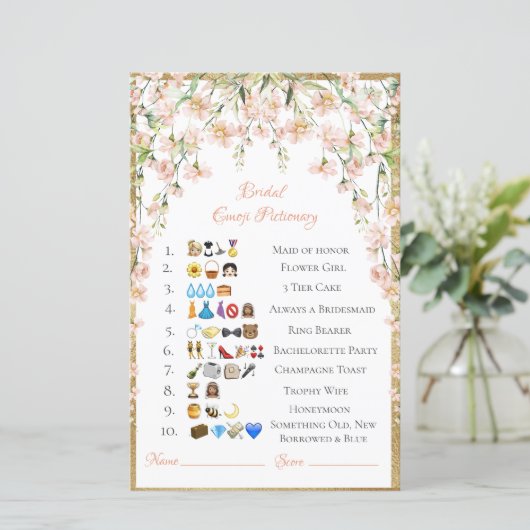 Bridal Emoji Pictionary Answers blank (Staand voorkant)