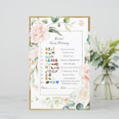 Bridal Emoji Pictionary Antwoordenblad (Staand voorkant)