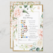 Bridal Emoji Pictionary Antwoordenblad (Voorkant / Achterkant)