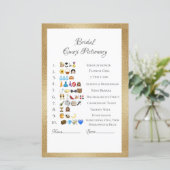 Bridal Emoji Pictionary Game Antwoorden papierblad (Staand voorkant)