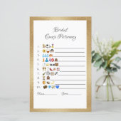 Bridal Emoji Pictionary Game Paper — Specificaties (Staand voorkant)