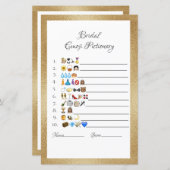 Bridal Emoji Pictionary Game Paper — Specificaties (Voorkant / Achterkant)
