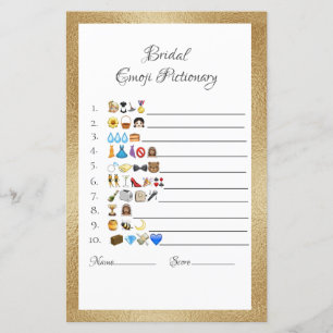 Bridal Emoji Pictionary Game Paper — Specificaties