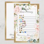 Bridal Emoji Pictionary Game Paper — Specificaties (Voorkant / Achterkant)
