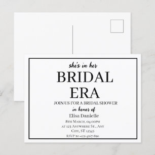 Bridal Era Minimalist Modern Custom Vrijgezellenfe Briefkaart