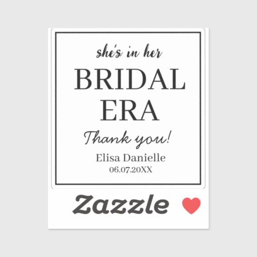 Bridal Era Minimalist Modern Custom Vrijgezellenfe Sticker (Vel)