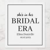 Bridal Era Minimalist Modern Custom Vrijgezellenfe Wijn Etiket (Enkel label)