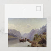 Bridal Escort op de Harhazard Fiord, 1865 Briefkaart (Voorkant / Achterkant)