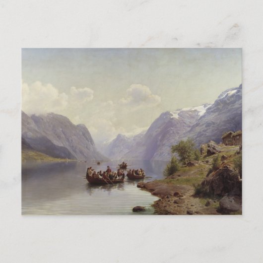 Bridal Escort op de Harhazard Fiord, 1865 Briefkaart (Voorkant)