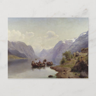 Bridal Escort op de Harhazard Fiord, 1865 Briefkaart