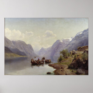Bridal Escort op de Harhazard Fiord, 1865 Poster