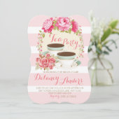 Bridal Floral Tea Party Kaart (Staand voorkant)