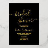 Bridal-folie met zwarte en echte gouden kleuren -  folie uitnodiging (Voorkant)