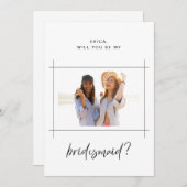 Bridal-fotokaart van Bridesmaid Kaart (Voorkant / Achterkant)