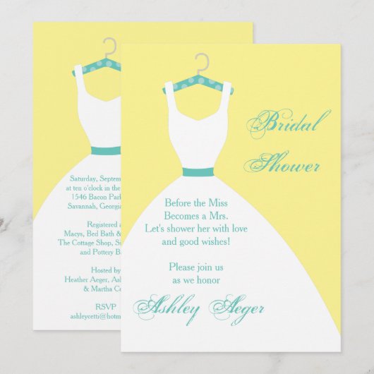 Bridal gaat op Hanger-Geel, Roze en Blauw Kaart (Voorkant / Achterkant)