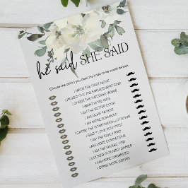 Bridal Game zei dat ze Ivory White zei