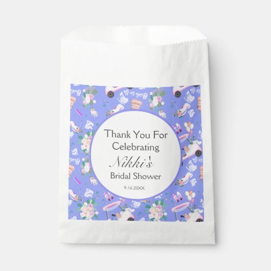 Bridal Golfkar Vrijgezellenfeest Naadloos Patroon Bedankzakje (Voorkant)