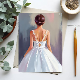 Bridal Gown | White Lace Dress Watercolor Briefkaart