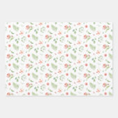 Bridal-groene en roze tropische bladeren en bloeme inpakpapier vel (Voorkant 3)