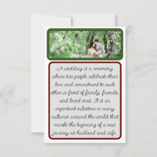 Bridal Groom Natural folded thank you cards Kaart