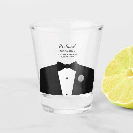 Bridal Groomsman Shot glass Glas (Voorkant)