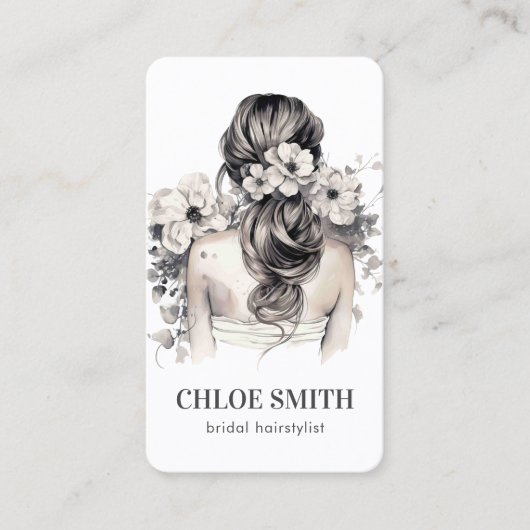 Bridal Haarstylist bruiloft specialist Waterverf Visitekaartje (Voorkant)