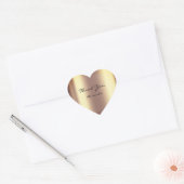 Bridal Heart bedankt Sepia Gold Metallic Hart Sticker (Envelop)