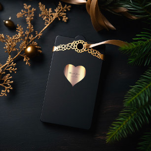 Bridal Heart bedankt Sepia Gold Metallic Hart Sticker