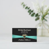 Bridal Heart en Aqua Ribbon Visitekaartje (Staand voorkant)