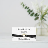 Bridal Heart en Black Ribbon Visitekaartje (Staand voorkant)