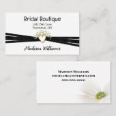 Bridal Heart en Black Ribbon Visitekaartje (Voorkant / Achterkant)