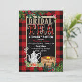 Bridal Holiday Tea & Brunch Elegant Rustic Pset Kaart (Staand voorkant)