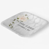 Bridal Hydrangea Bouquet op White Satin Papieren Bordje (Gebogen)