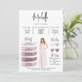 Bridal Kaart Bridal Partij Bridesmaid Info (Staand voorkant)