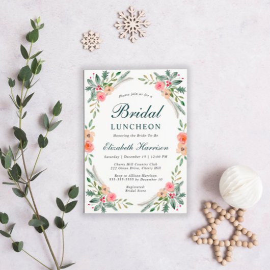 Bridal-kerst Waterverf van Floral Kaart