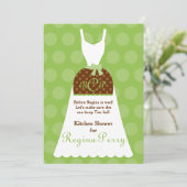 Bridal Kitchen Shower - Limoen Apron Gown Kaart (Staand voorkant)
