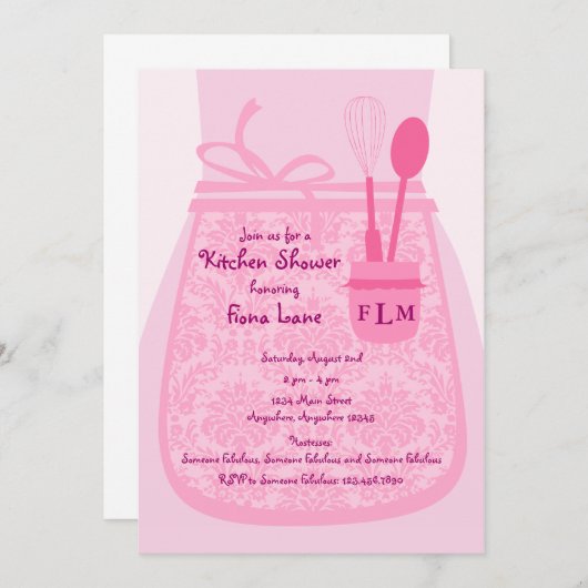 Bridal Kitchen Shower Party - Uitnodiging (Voorkant / Achterkant)