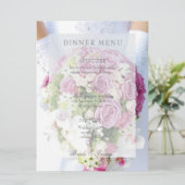 Bridal Lace Flower bewerkbaar trouwmenu Menu (Staand voorkant)
