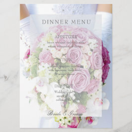 Bridal Lace Flower bewerkbaar trouwmenu Menu