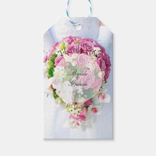 Bridal Lace Flower Bouquet Wedding Cadeaulabel (Voorkant)