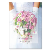 Bridal Lace Flower editable Wedding Table Number