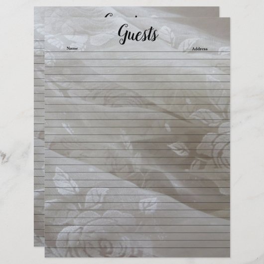 Bridal Lace Lined Guest Book Pages (Voorkant / Achterkant)