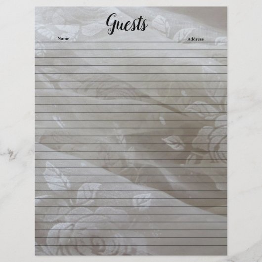 Bridal Lace Lined Guest Book Pages (Achterkant)
