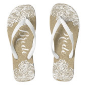  Bridal Land Rustic Burlap en Lace Teenslippers (Voetbed)