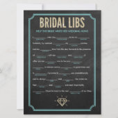 Bridal Libs Bachelorette Party Game Kaart (blauw) (Voorkant)