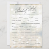 Bridal Libs Bachelorette Party Game Kaart (elegant (Voorkant)