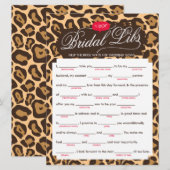 Bridal Libs Bachelorette Party Game Kaart (luipaar (Voorkant / Achterkant)