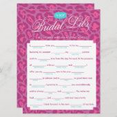 Bridal Libs Bachelorette Party Game Kaart (luipaar (Voorkant / Achterkant)