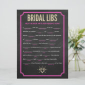Bridal Libs Bachelorette Party Game Kaart (roze) (Staand voorkant)
